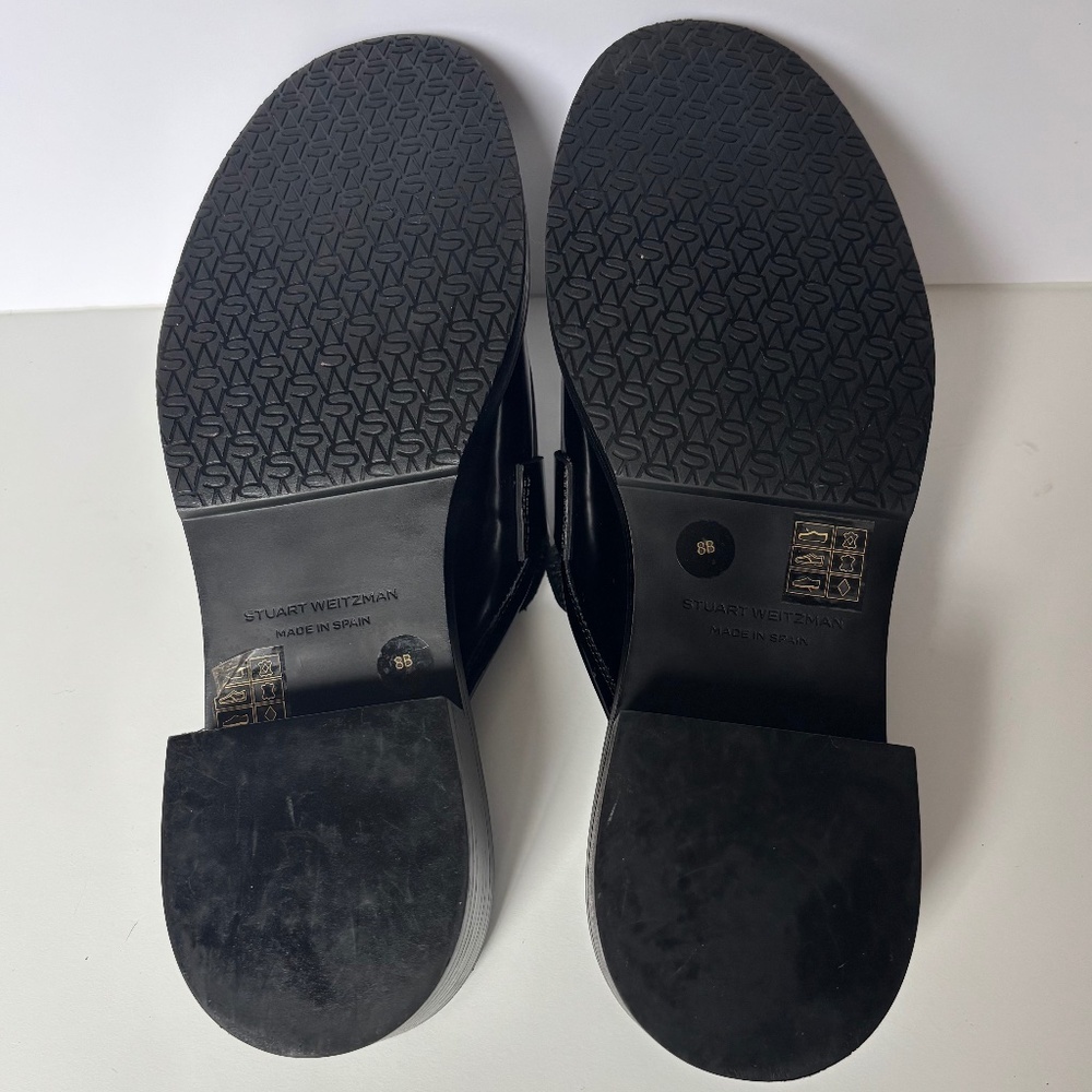 Stuart Weitzman SoHo mule loafers black patent leather 8 - Picture 7 of 11